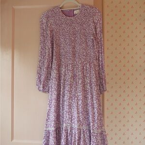 Lost + Wander Midi Purple floral dress
